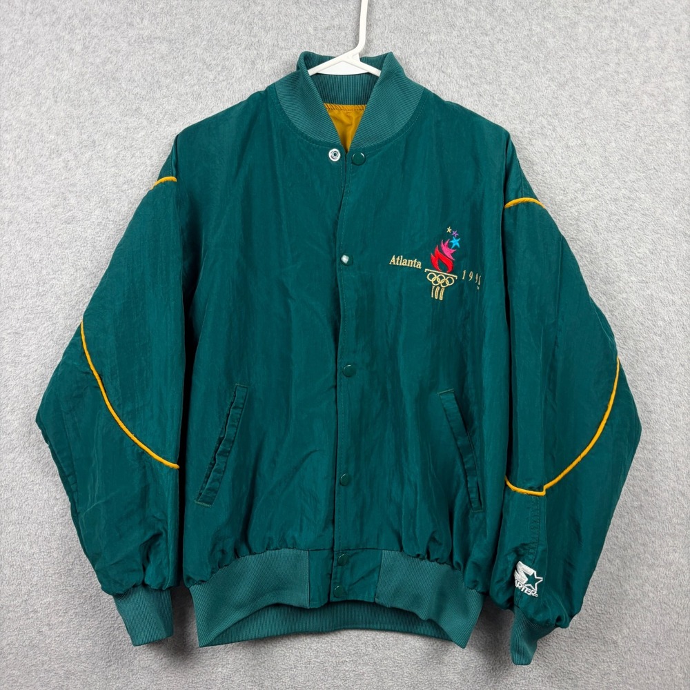Vintage 90s Starter Atlanta Olympics 1996 Bomber Jacket Mens Large USA Made